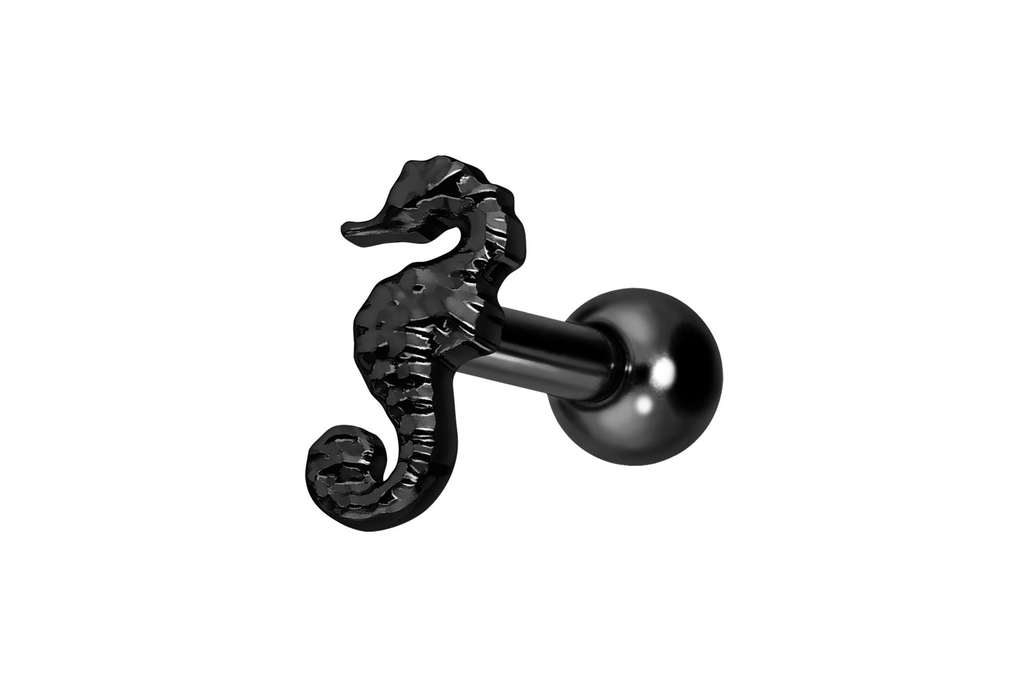 Titan Ohrpiercing mit Innengewinde SEEPFERDCHEN